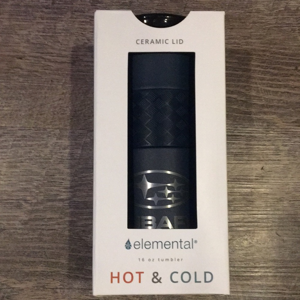 Elemental Subaru 16 oz stainless steel hot and cold tumbler with ceramic lid